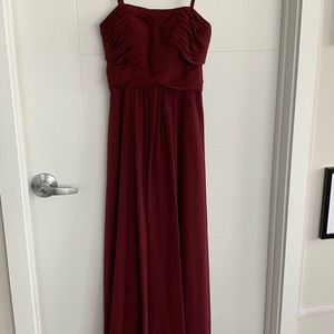 Chiffon, Red Wine, floor length dress